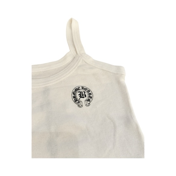 CHROME HEARTS Bella Hadid Ribbed Crop Tank White size Small - Picture 2 of 3